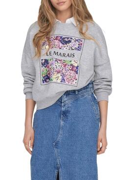 Sweat Only Amour Art Gris pour Femme