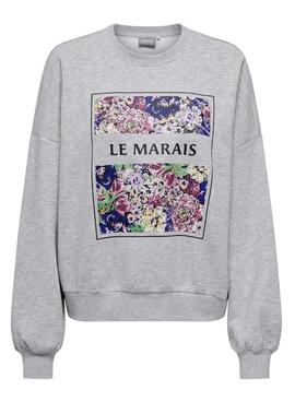 Sweat Only Amour Art Gris pour Femme