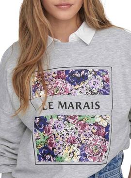Sweat Only Amour Art Gris pour Femme