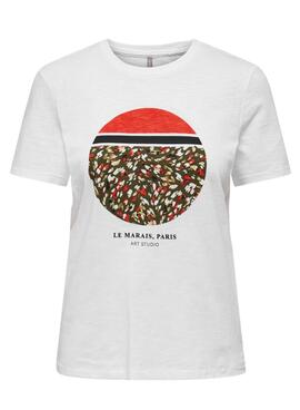 T-Shirt Only Philine Print Blanc pour Femme