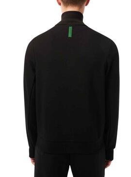 Sweat Lacoste Col haut Noire pour Homme
