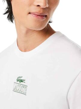 T-Shirt Lacoste Effet 3D Blanc Homme Femme