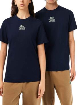 T-Shirt Lacoste Effet 3D Bleu Marine Homme Femme
