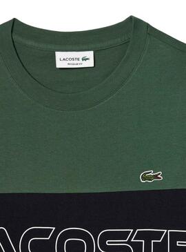 T-Shirt Lacoste Couleur Block Vert pour Homme