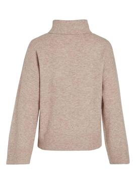 Pull Vila Vivimalina Rollneck Beige pour Femme
