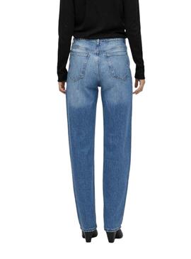 Pantalon Jeans Vila Vikelly sait Bleu pour Femme