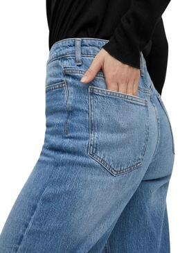 Pantalon Jeans Vila Vikelly sait Bleu pour Femme