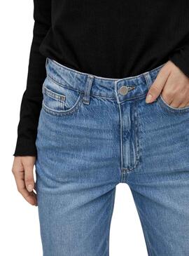 Pantalon Jeans Vila Vikelly sait Bleu pour Femme