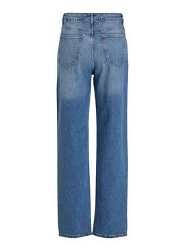 Pantalon Jeans Vila Vikelly sait Bleu pour Femme