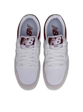 Baskets New Balance 480 Blanc et Bordeaux