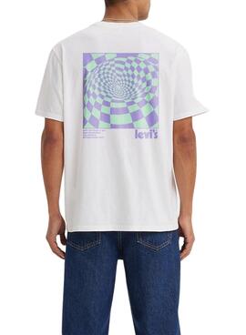 T-Shirt Levis Relaxed Fit Marque Blanc Homme