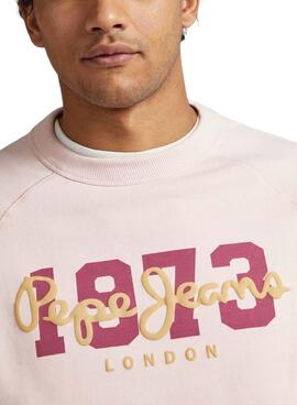 Sweat Pepe Jeans Meier Rose pour Homme