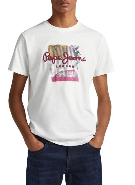 T-Shirt Pepe Jeans Melbourne Blanc pour Homme