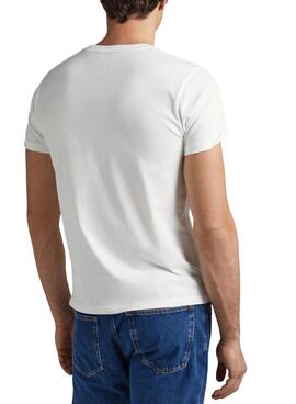 T-Shirt Pepe Jeans Loup Blanc pour Homme