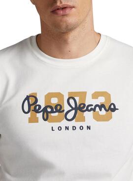 T-Shirt Pepe Jeans Loup Blanc pour Homme