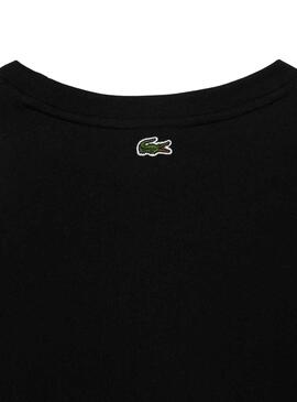 T-Shirt Lacoste Knitted Coton Noire pour Femme