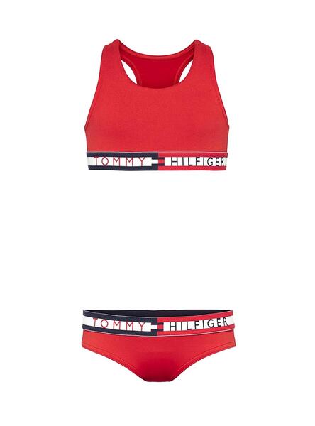 Mangler kemikalier aspekt Bikini Tommy Hilfiger Bralette Set Rouge Fille