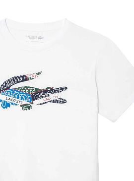 T-Shirt Lacoste Sport Knitted Blanc pour Homme