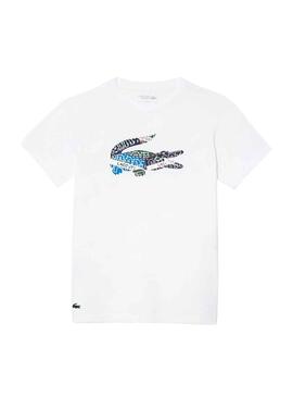 T-Shirt Lacoste Sport Knitted Blanc pour Homme