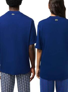 T-Shirt Lacoste Loose Fit Bleu Intense Homme Femme