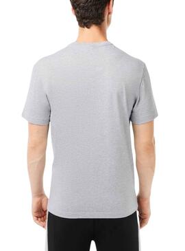 T-Shirt Lacoste Couleur Block Gris pour Homme