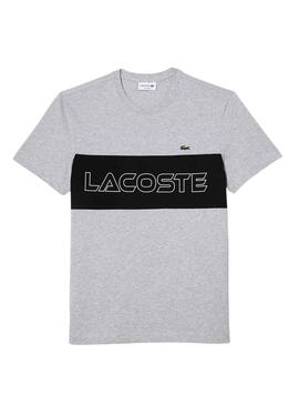 T-Shirt Lacoste Couleur Block Gris pour Homme