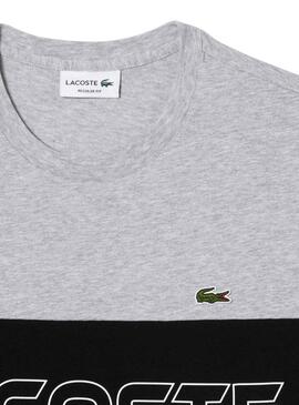 T-Shirt Lacoste Couleur Block Gris pour Homme