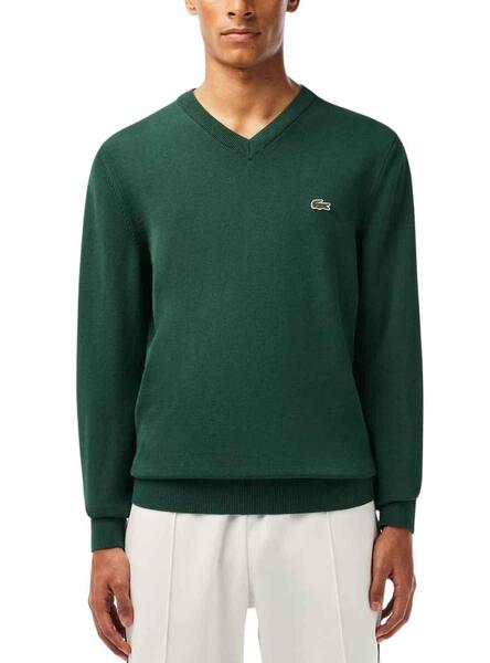 Pull Lacoste Tricot Écologique Vert pour Homme