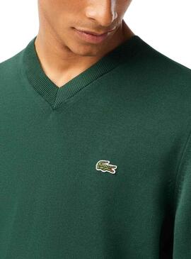 Pull Lacoste Tricot Écologique Vert pour Homme