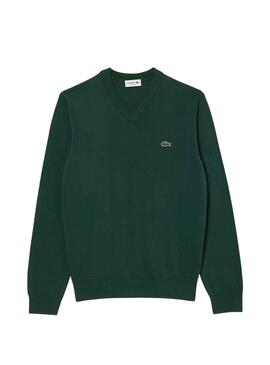 Pull Lacoste Tricot Écologique Vert pour Homme