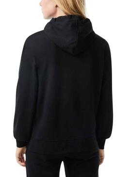 Sweat Lacoste Jogger Capuche Noire pour Femme