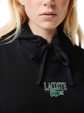 Sweat Lacoste Jogger Capuche Noire pour Femme