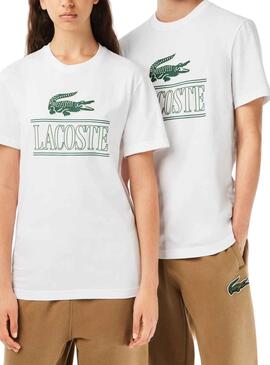 T-Shirt Lacoste Runs Large Blanc Homme et Femme