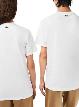 T-Shirt Lacoste Runs Large Blanc Homme et Femme