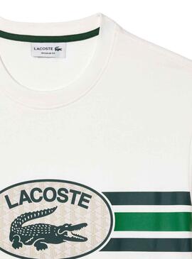 T-Shirt Lacoste Jumpsuitgrama Blanc pour Homme