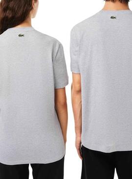 T-Shirt Lacoste Runs Large Gris Homme Femme