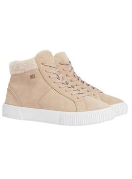 Baskets Tommy Hilfiger Vulc Daim Beige Femme