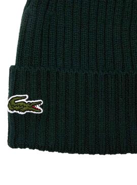 Chapeau Bonnet Lacoste Knitted Vert pour Homme Femme