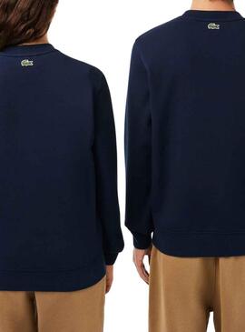 Sweat Lacoste Bandera 3D Bleu Marine Homme Femme
