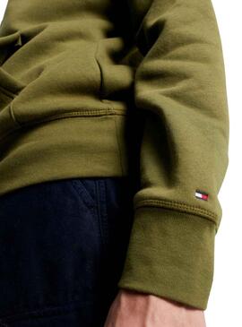 Sweat Tommy Hilfiger Logo Hoody Vert Homme