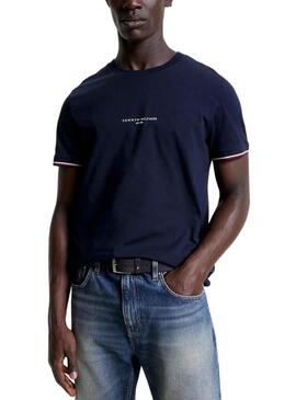 T-Shirt Tommy Hilfiger Tipped Bleu Marine pour Homme
