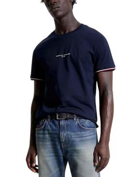 T-Shirt Tommy Hilfiger Tipped Bleu Marine pour Homme