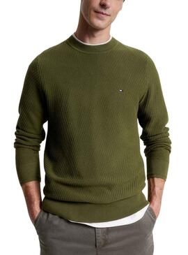 Pull Tommy Hilfiger Rectangulaire Vert Homme