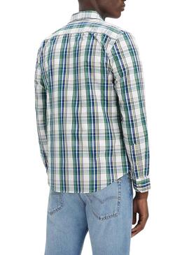 Chemise Levis Battery Cadres Vert pour Homme