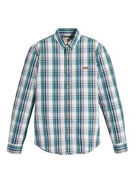 Chemise Levis Battery Cadres Vert pour Homme