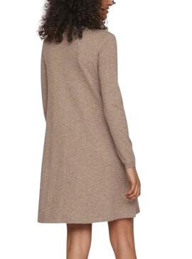Robe Vila Vicomfy Ligne A Rollneck Brun Femme