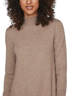 Robe Vila Vicomfy Ligne A Rollneck Brun Femme