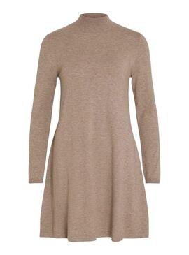 Robe Vila Vicomfy Ligne A Rollneck Brun Femme