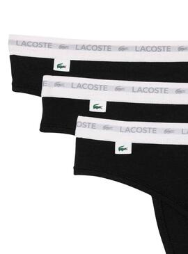 Pack 3 Tongs Lacoste String Noire pour Femme