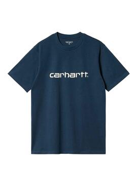 T-Shirt Carhartt Script Bleu Marine pour Homme